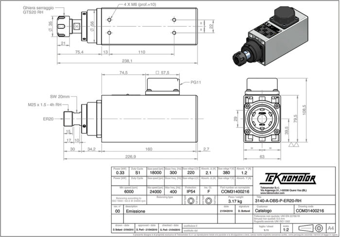 3140-A-DBS-P-ER20-RH Diagram